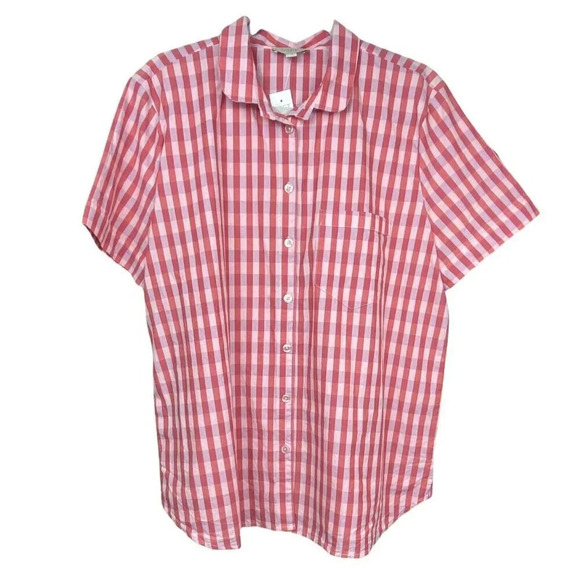 Loft Sleep Plaid Pajama Shirt Top Size Large Button Up Top Only NWT - Picture 1 of 5